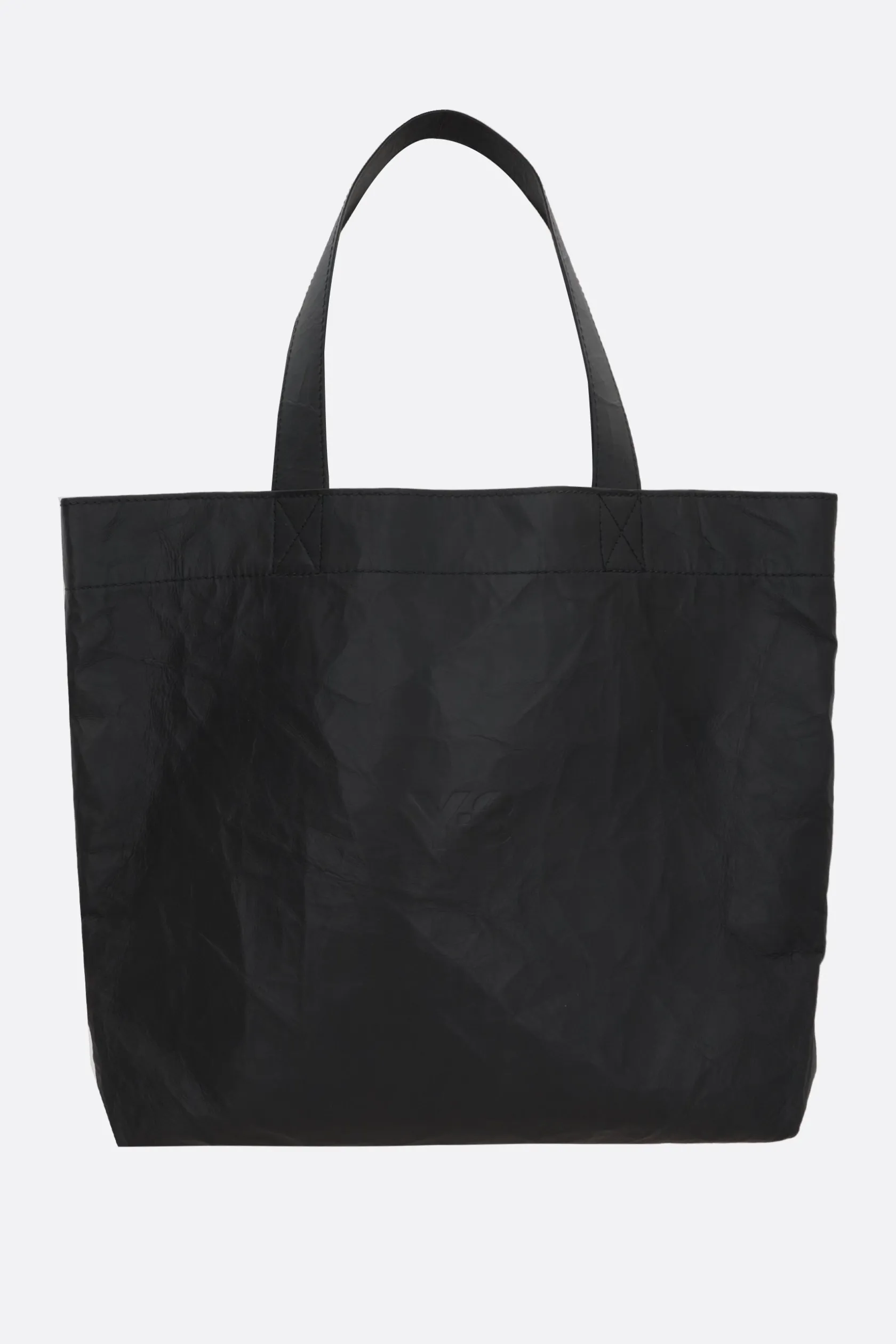 Borse A Mano>Y-3 borsa tote in pelle con pieghe Nero