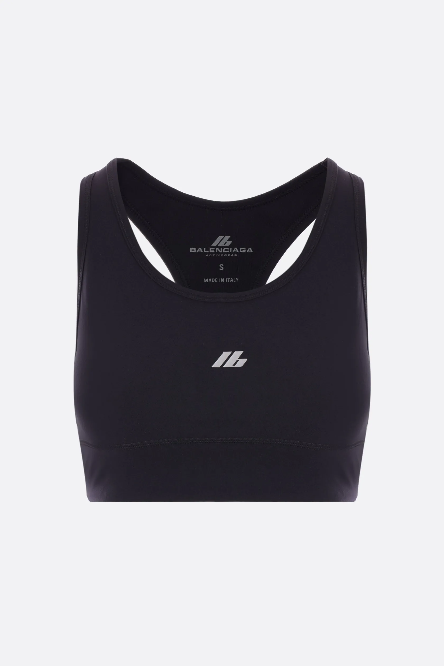 Topwear>BALENCIAGA bra sportivo Activewear in jersey stretch Nero
