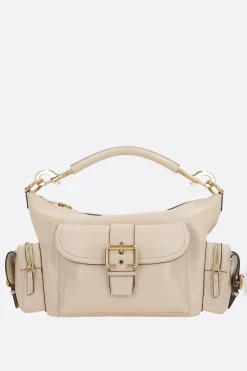 Borse A Tracolla>CHLOÉ Camera Bag media in pelle lucida Neutro