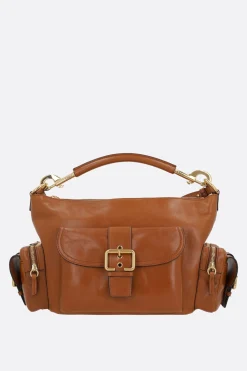 Borse A Tracolla>CHLOÉ Camera Bag media in pelle lucida Marrone