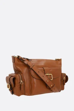 Borse A Tracolla>CHLOÉ Camera Bag media in pelle lucida Marrone