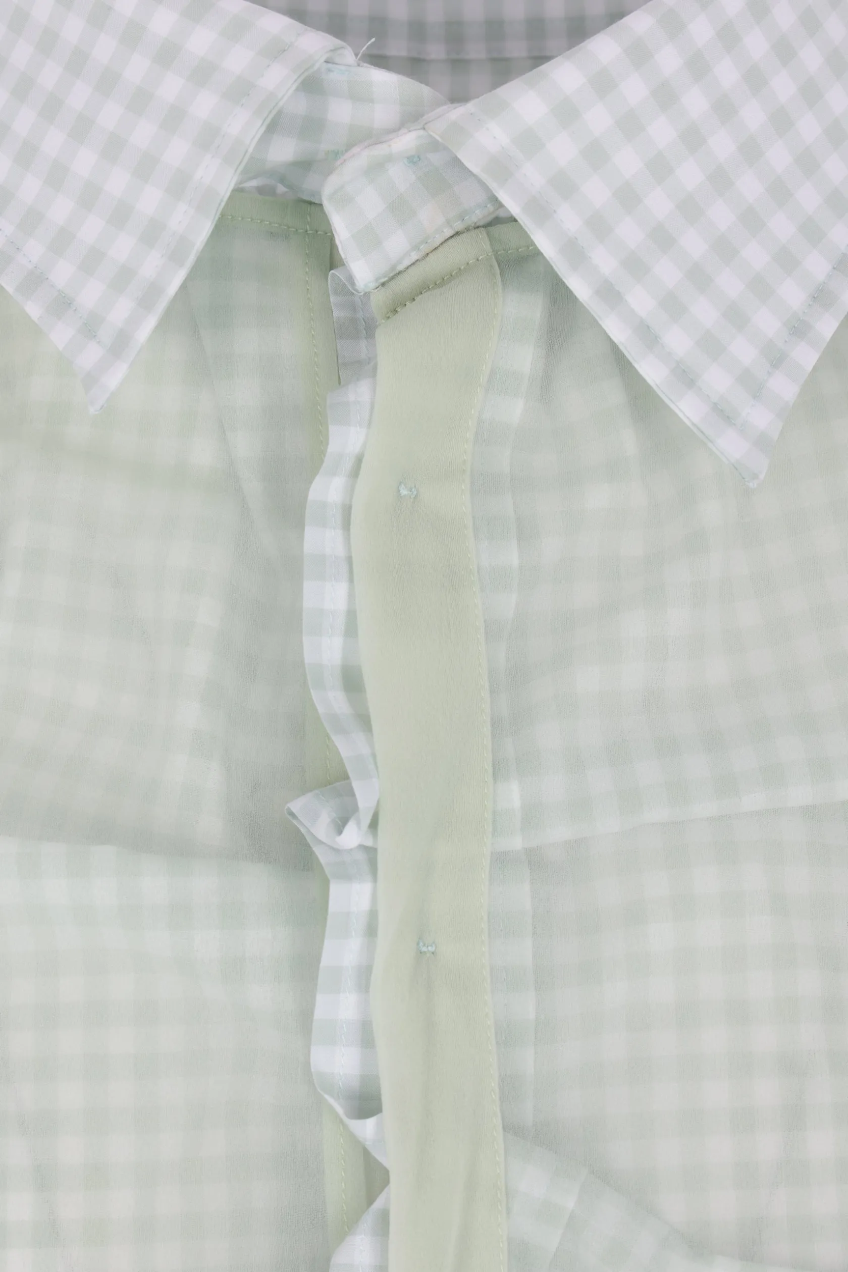Topwear>MAISON MARGIELA camicia a doppio strato in cotone e organza Verde
