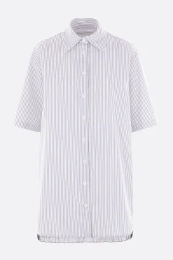 Topwear>NICCOLÒ PASQUALETTI camicia a maniche corte Douglas in popeline Blu