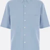 Topwear>AURALEE camicia a maniche corte in cotone Finx Blu