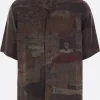 Topwear>ZIGGY CHEN camicia a maniche corte in seta stampa digitale Multicolor
