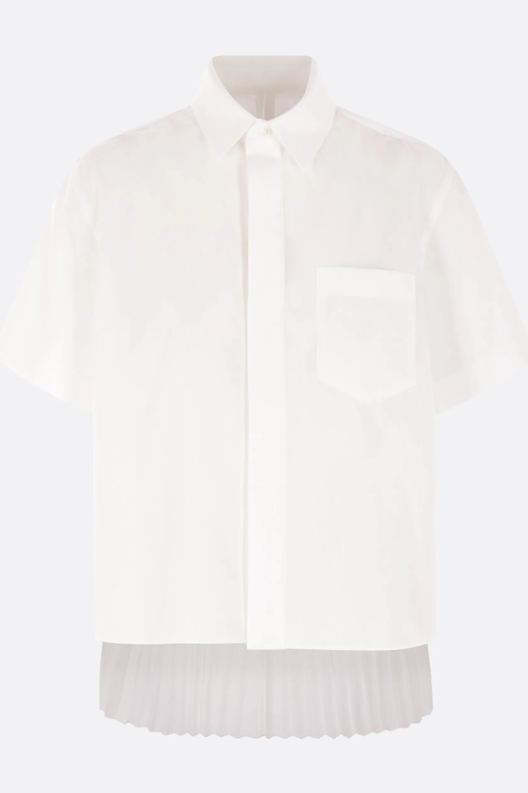 Topwear>SACAI camicia a maniche corte in popeline Bianco