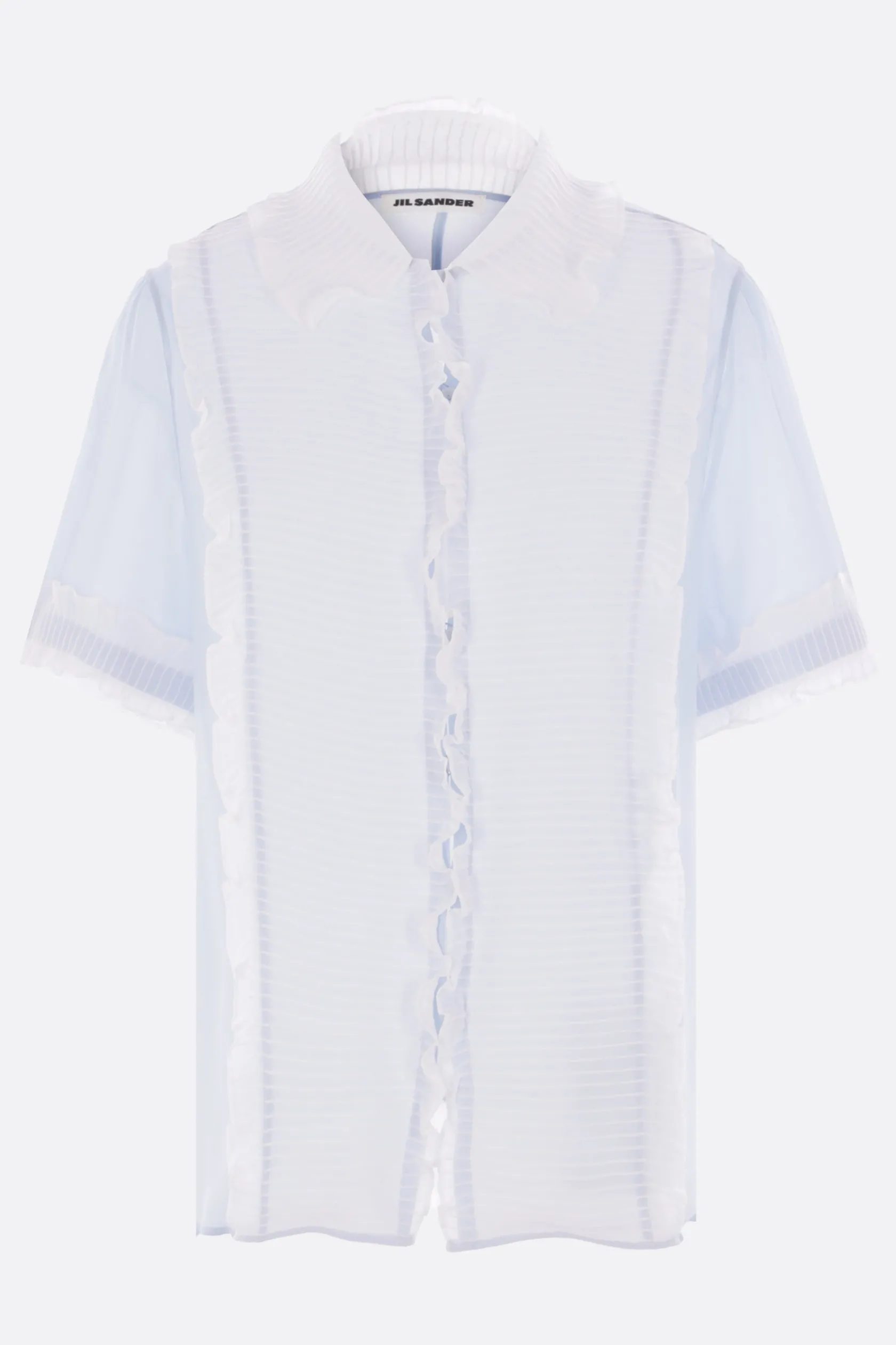Topwear>JIL SANDER camicia a maniche corte in georgette Blu