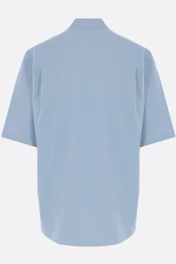 Topwear>AURALEE camicia a maniche corte in cotone Finx Blu