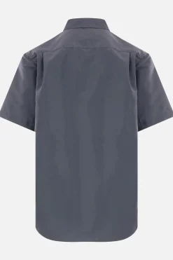 Topwear>SACAI camicia a maniche corte in twill Blu