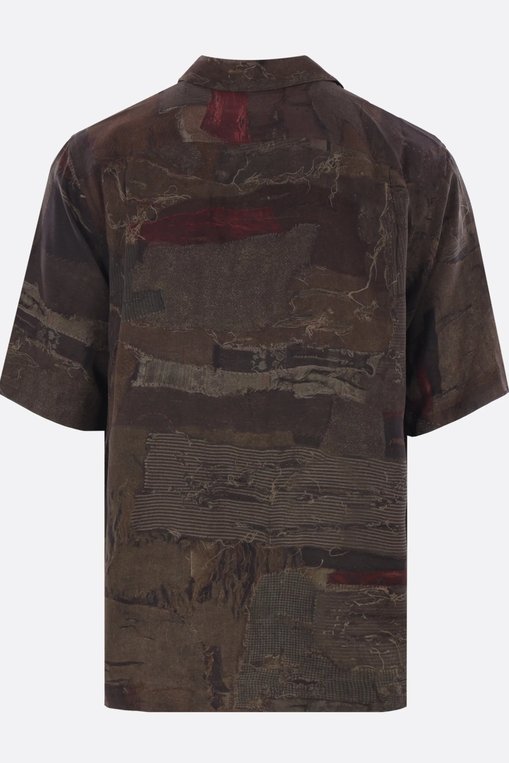 Topwear>ZIGGY CHEN camicia a maniche corte in seta stampa digitale Multicolor