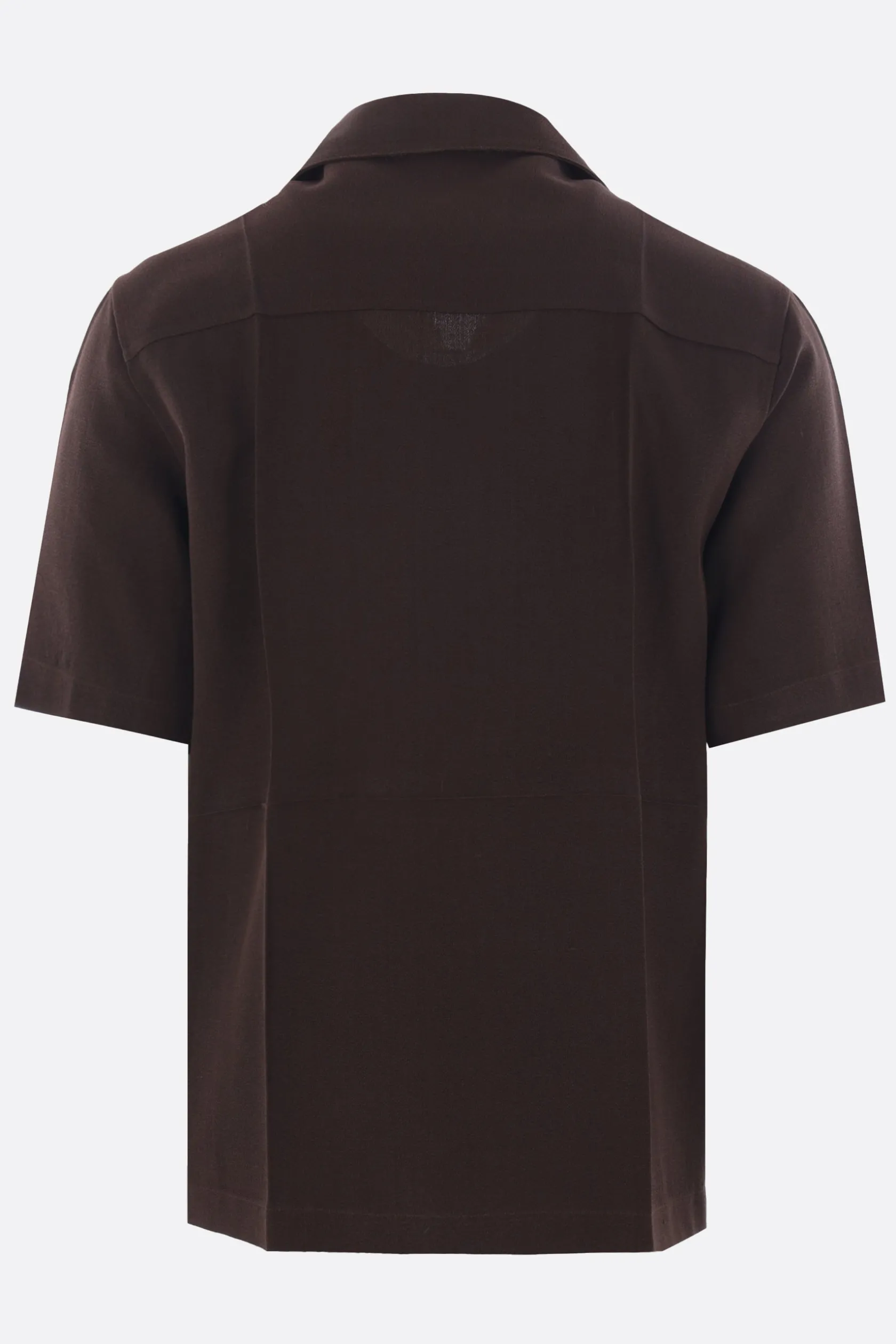 Topwear>JIL SANDER camicia a maniche corte in viscosa e seta Nero