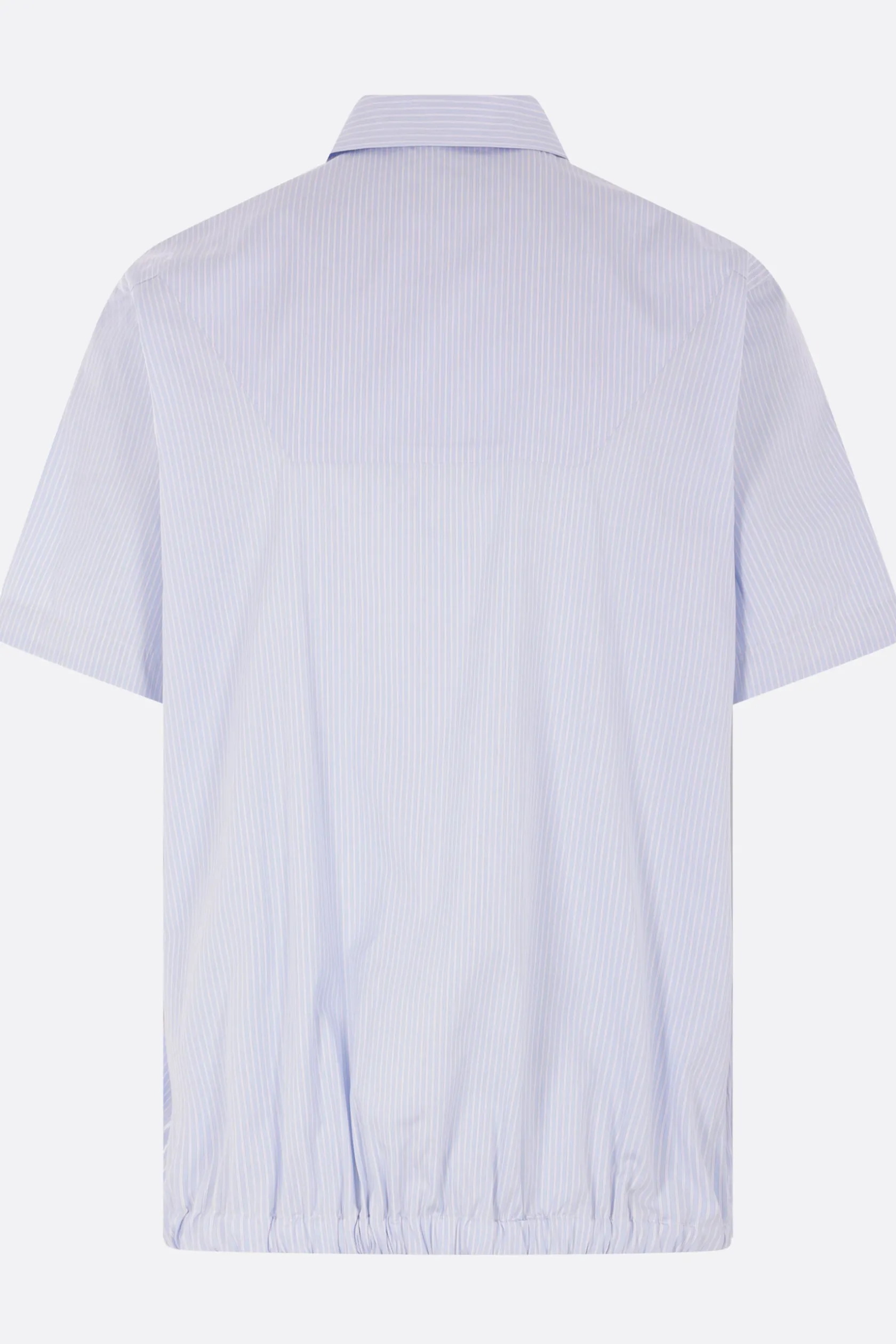 Topwear>SACAI camicia a maniche corte in popeline a righe Blu
