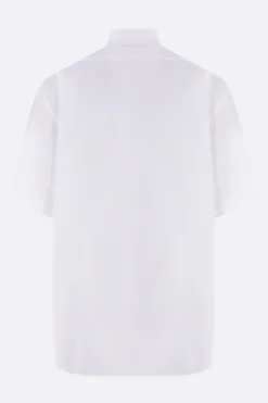 Topwear>COMME DES GARÇONS HOMME camicia a maniche corte in popeline ricamo logo Bianco