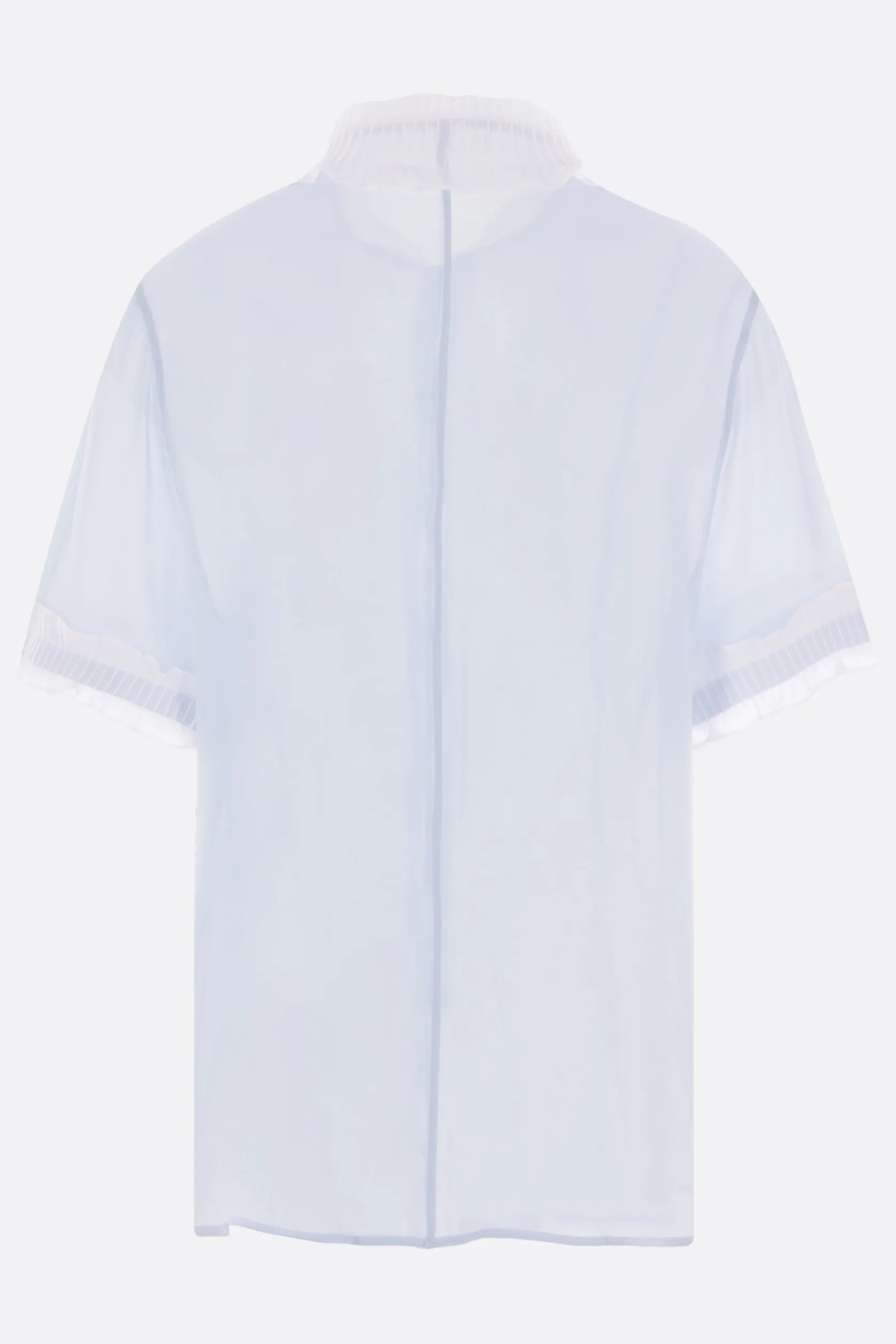 Topwear>JIL SANDER camicia a maniche corte in georgette Blu