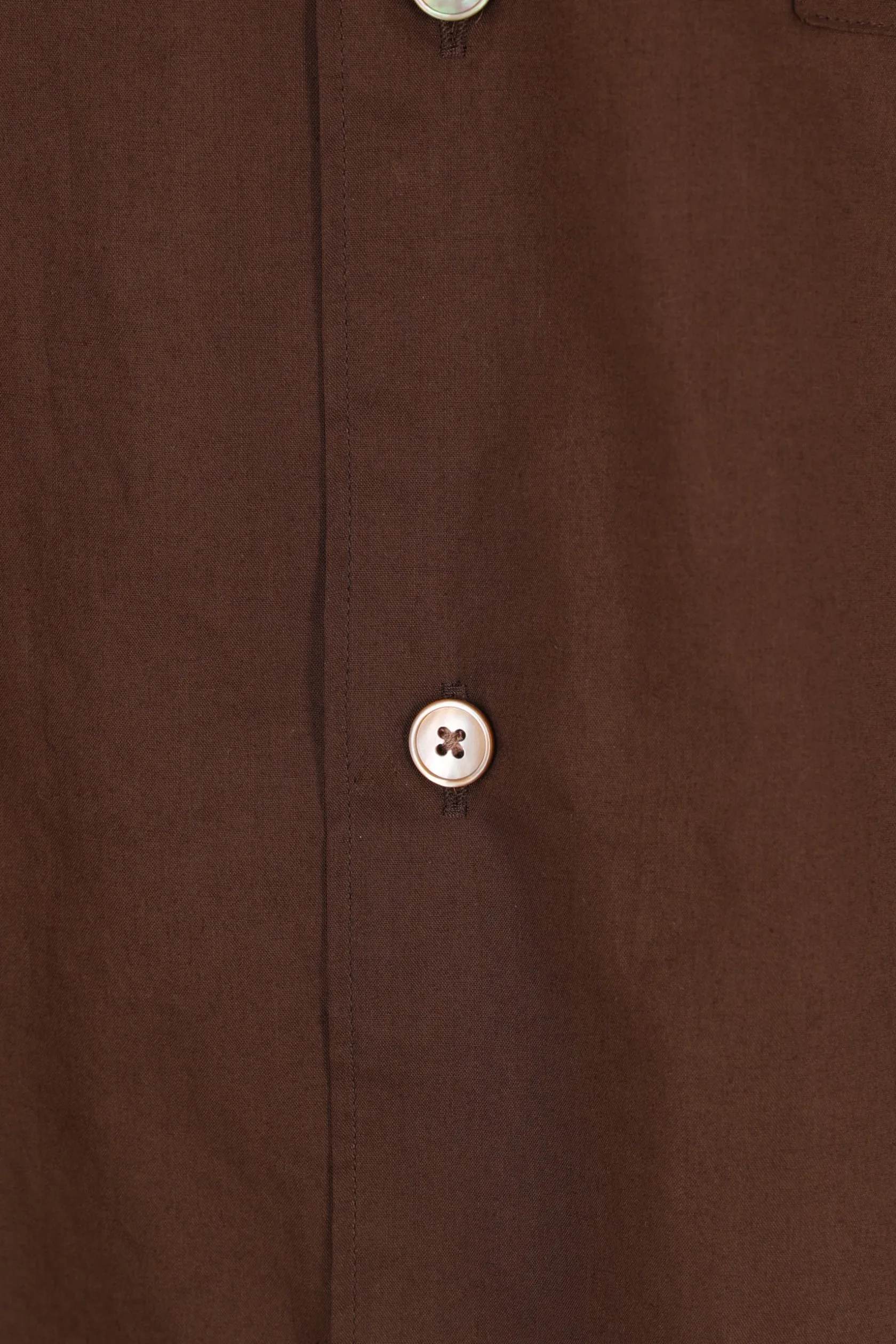 Topwear>AURALEE camicia a maniche corte in cotone Finx Marrone