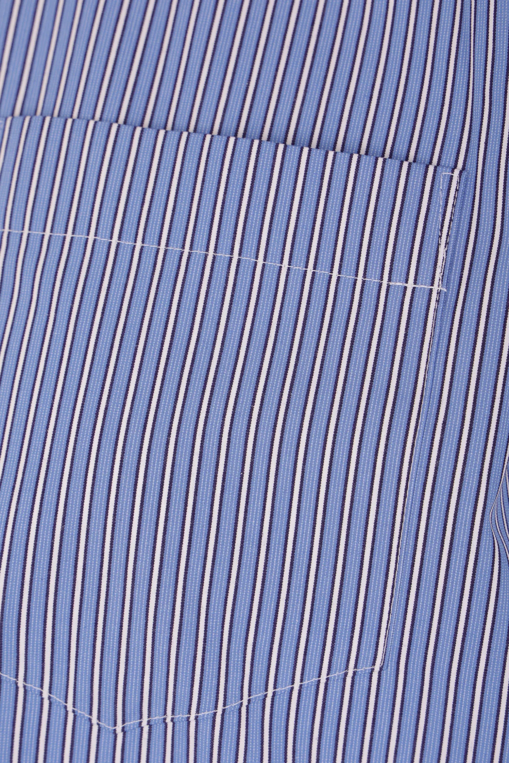 Topwear>SACAI camicia a maniche corte in popeline a righe Blu