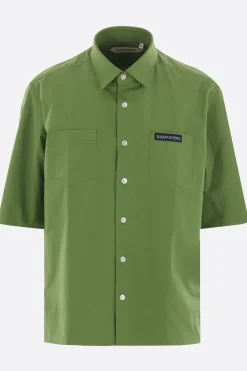 Topwear>NAMACHEKO camicia a maniche corte Regiment in popeline Verde