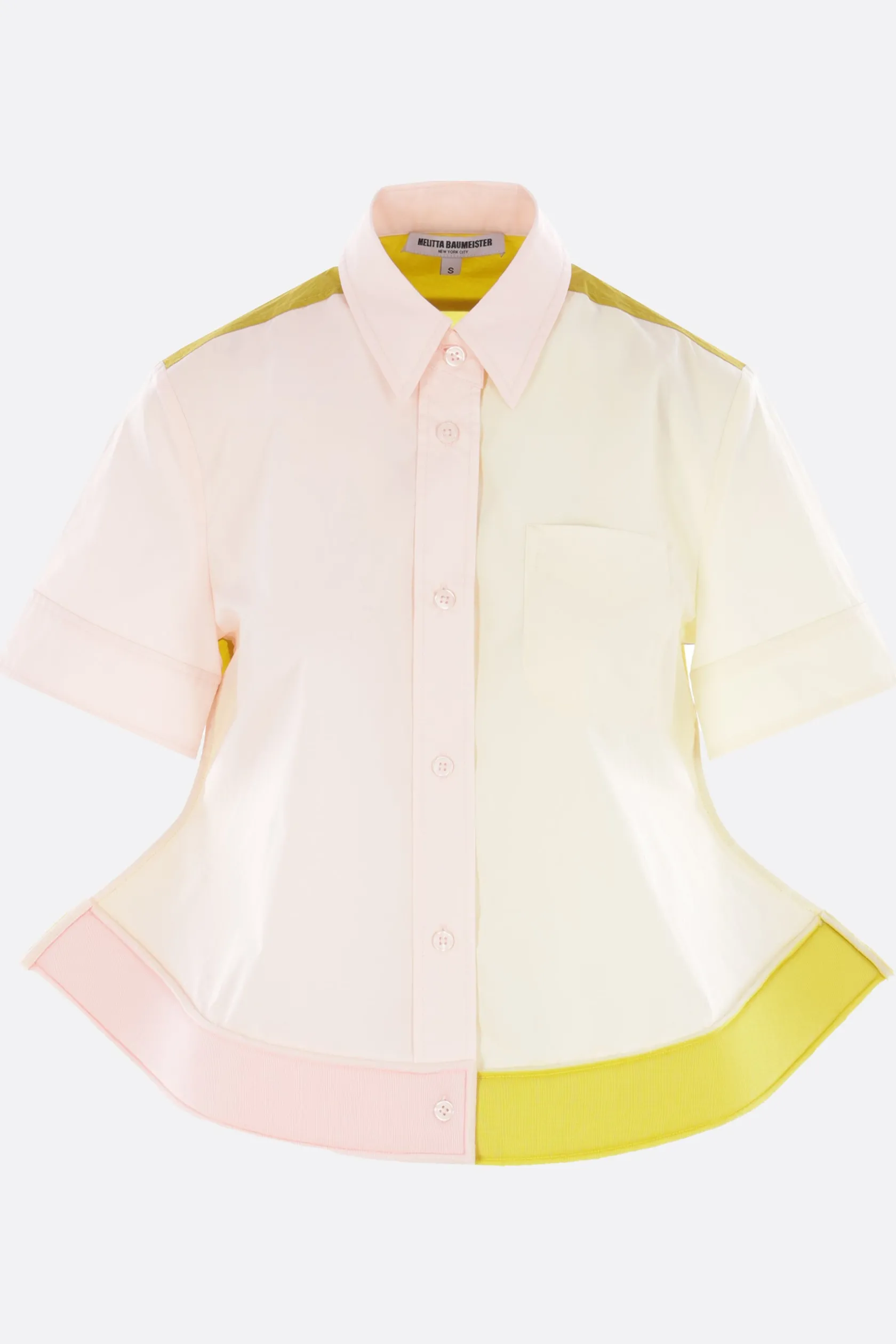 Topwear>MELITTA BAUMEISTER camicia a maniche corte Trilogy in popeline e nylon Multicolor