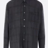 Topwear>OUR LEGACY camicia Above in cotone e lino a quadri Grigio