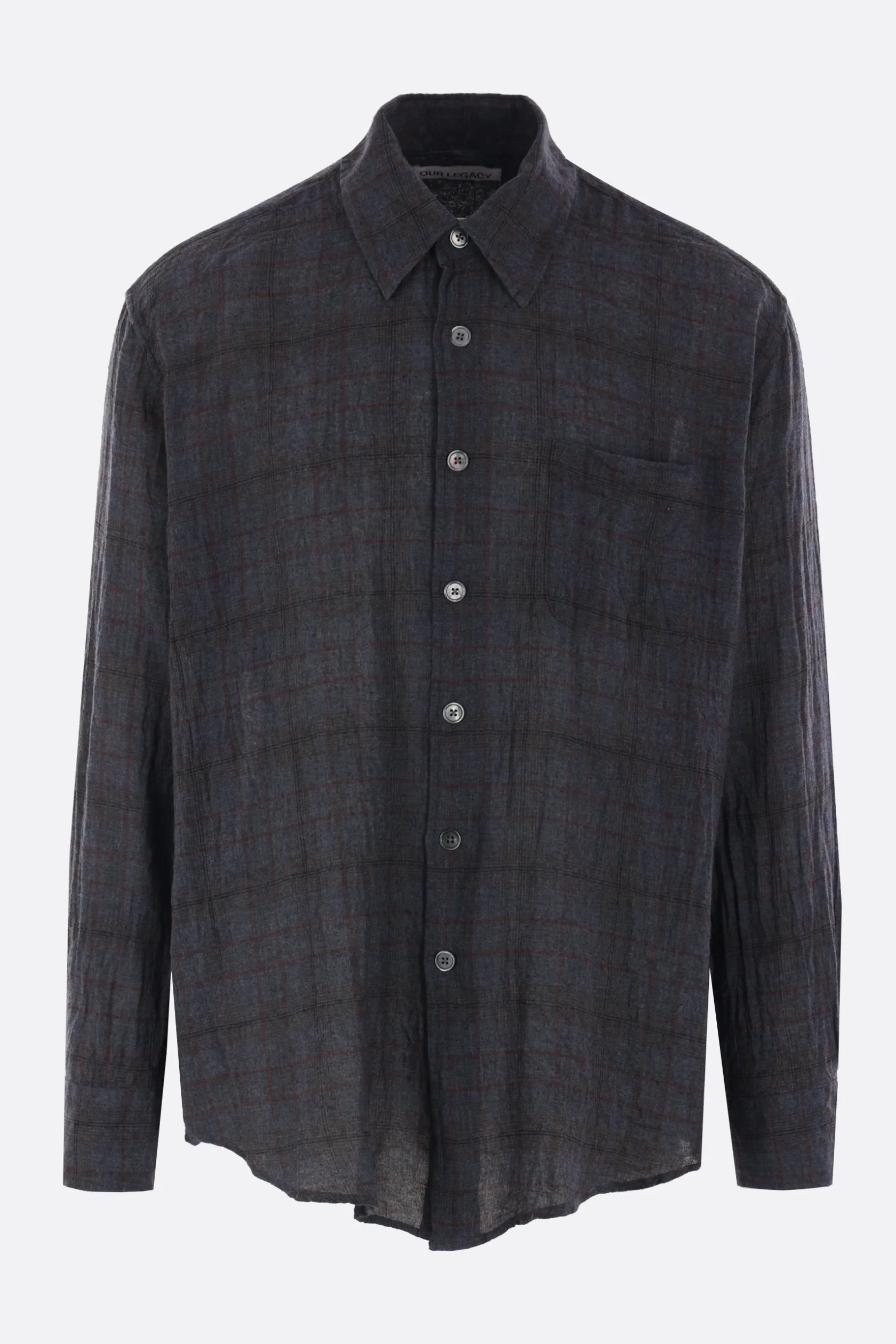 Topwear>OUR LEGACY camicia Above in cotone e lino a quadri Grigio