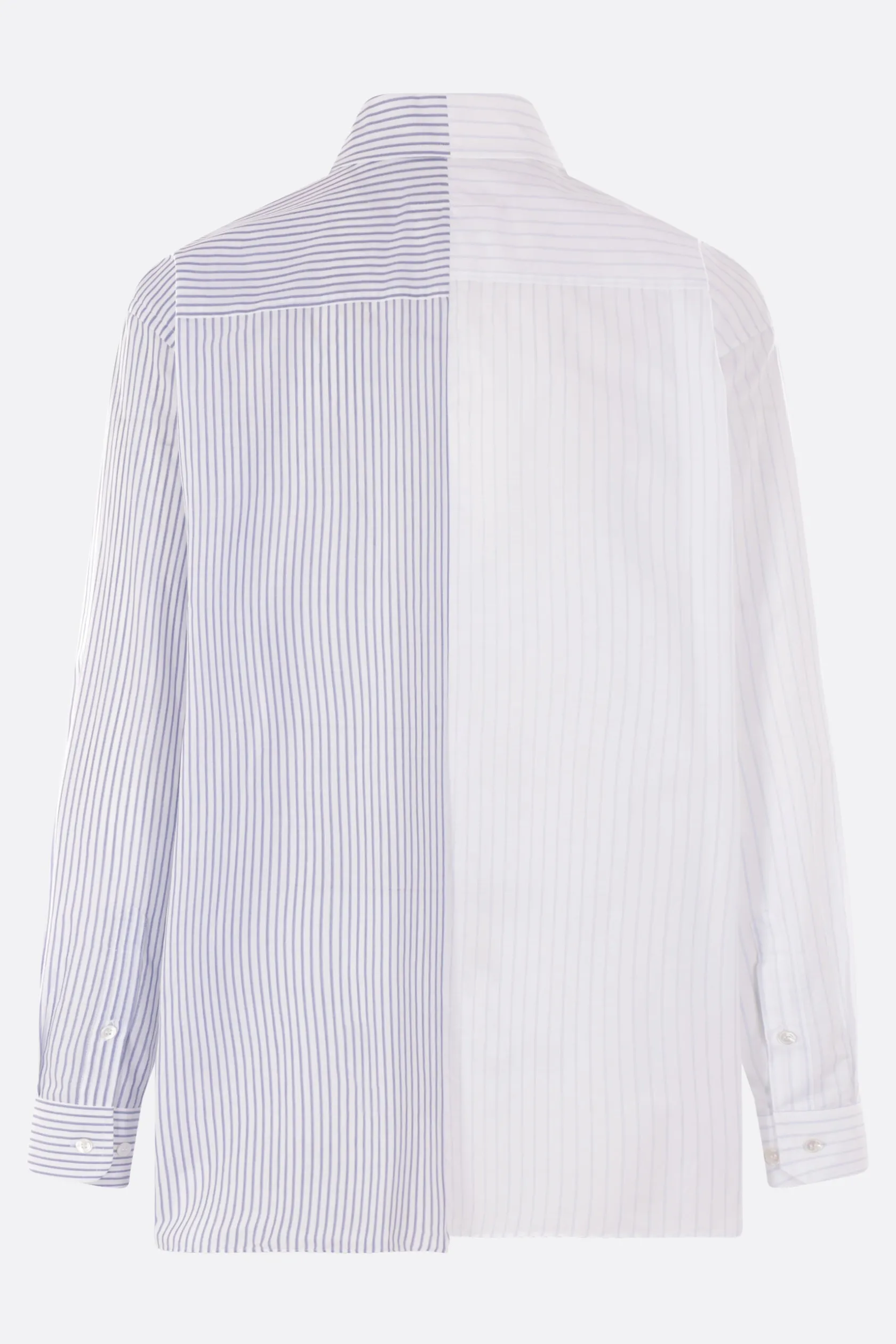 Topwear>MM6 camicia asimmetrica in popeline a righe Blu