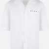 Topwear>MARNI camicia bowling in popeline di cotone Bianco