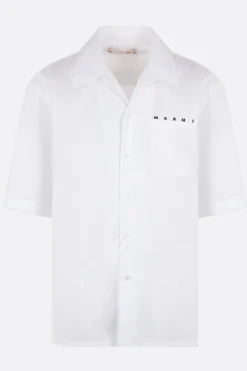 Topwear>MARNI camicia bowling in popeline di cotone Bianco