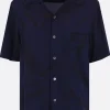 Topwear>TAIGA TAKAHASHI camicia bowling in rayon stampato Blu
