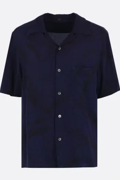 Topwear>TAIGA TAKAHASHI camicia bowling in rayon stampato Blu