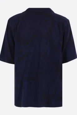 Topwear>TAIGA TAKAHASHI camicia bowling in rayon stampato Blu
