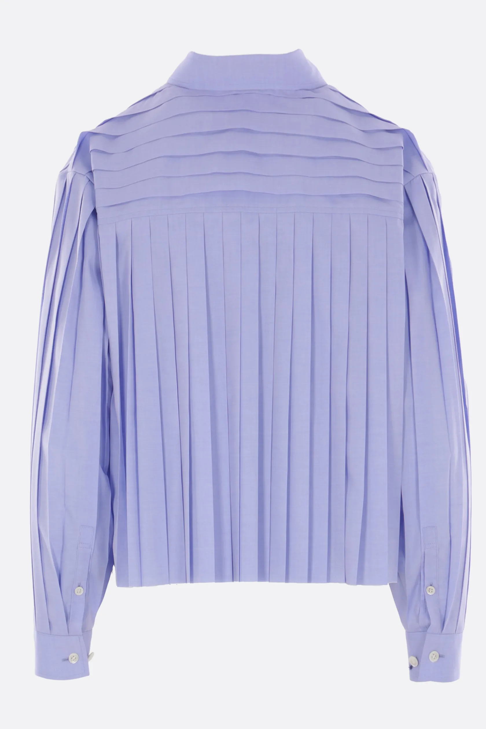 Topwear>UNDERCOVER camicia cropped in Oxford plissé Blu