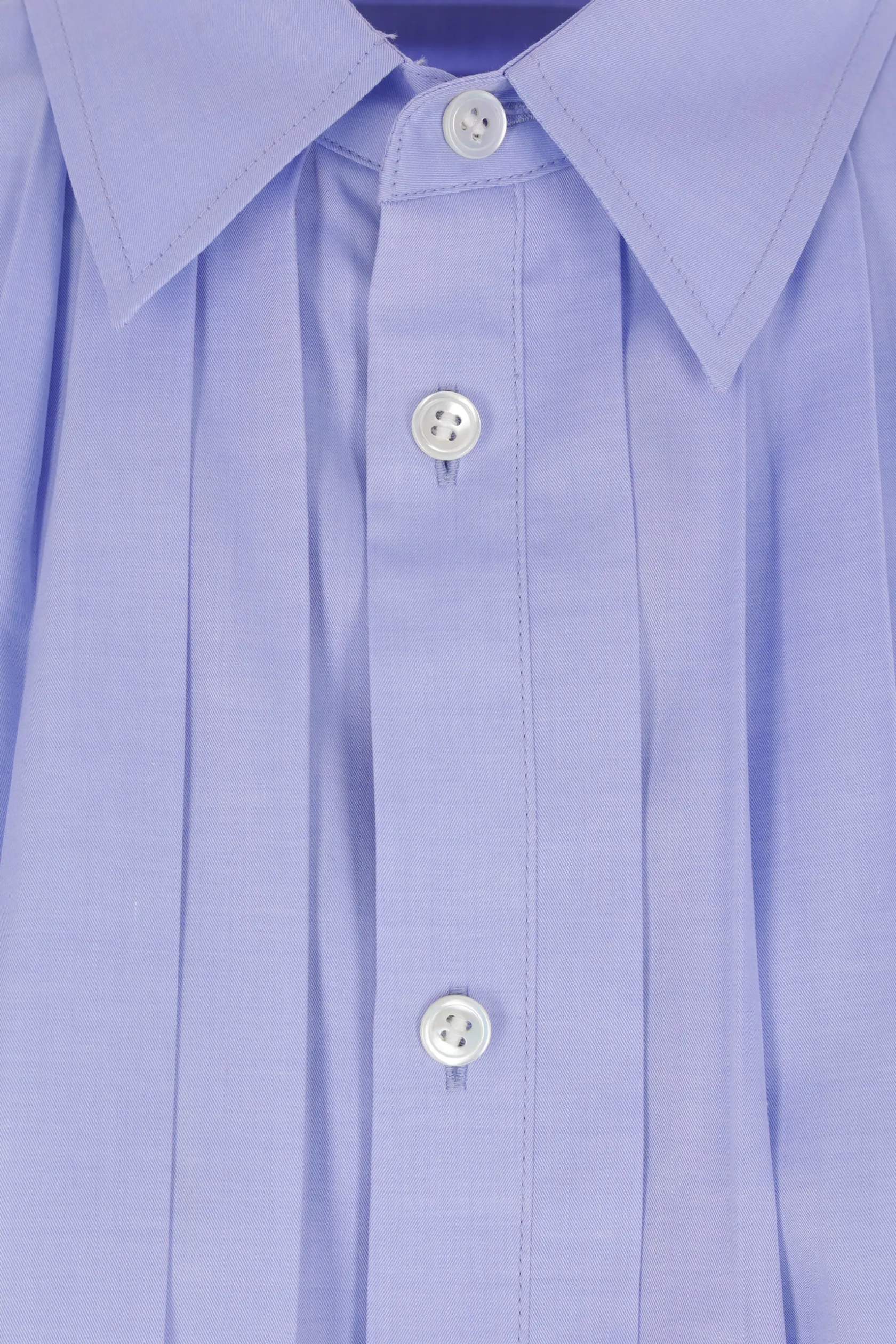 Topwear>UNDERCOVER camicia cropped in Oxford plissé Blu