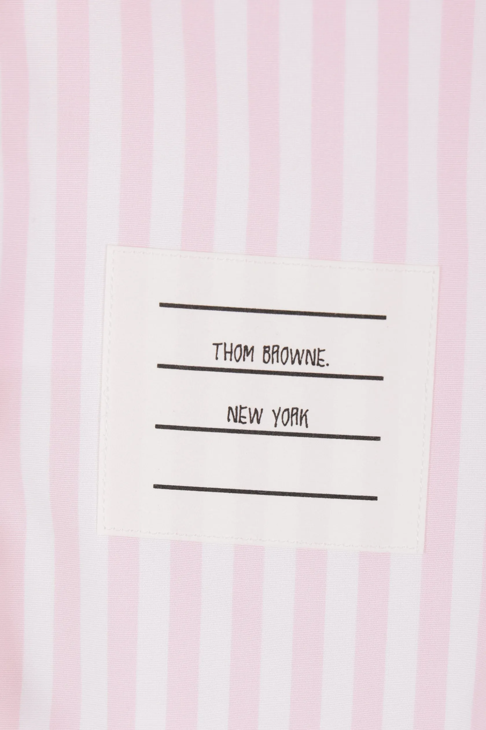 Topwear>THOM BROWNE camicia cropped in popeline a righe Rosa