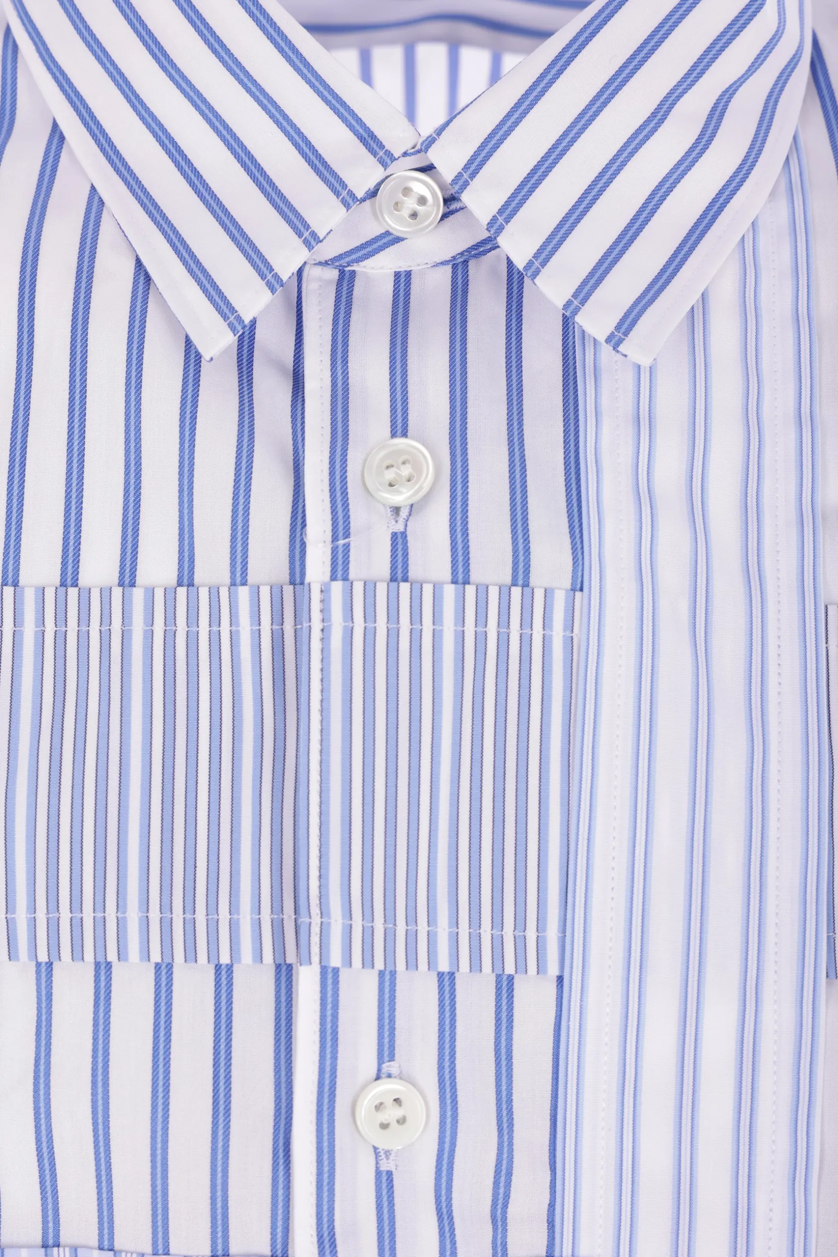 Topwear>COMME DES GARÇONS SHIRT camicia destrutturata in popeline patchwork Multicolor