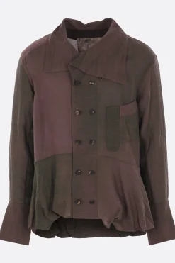 Topwear>ZIGGY CHEN camicia doppiopetto in misto cotone e ramie Multicolor