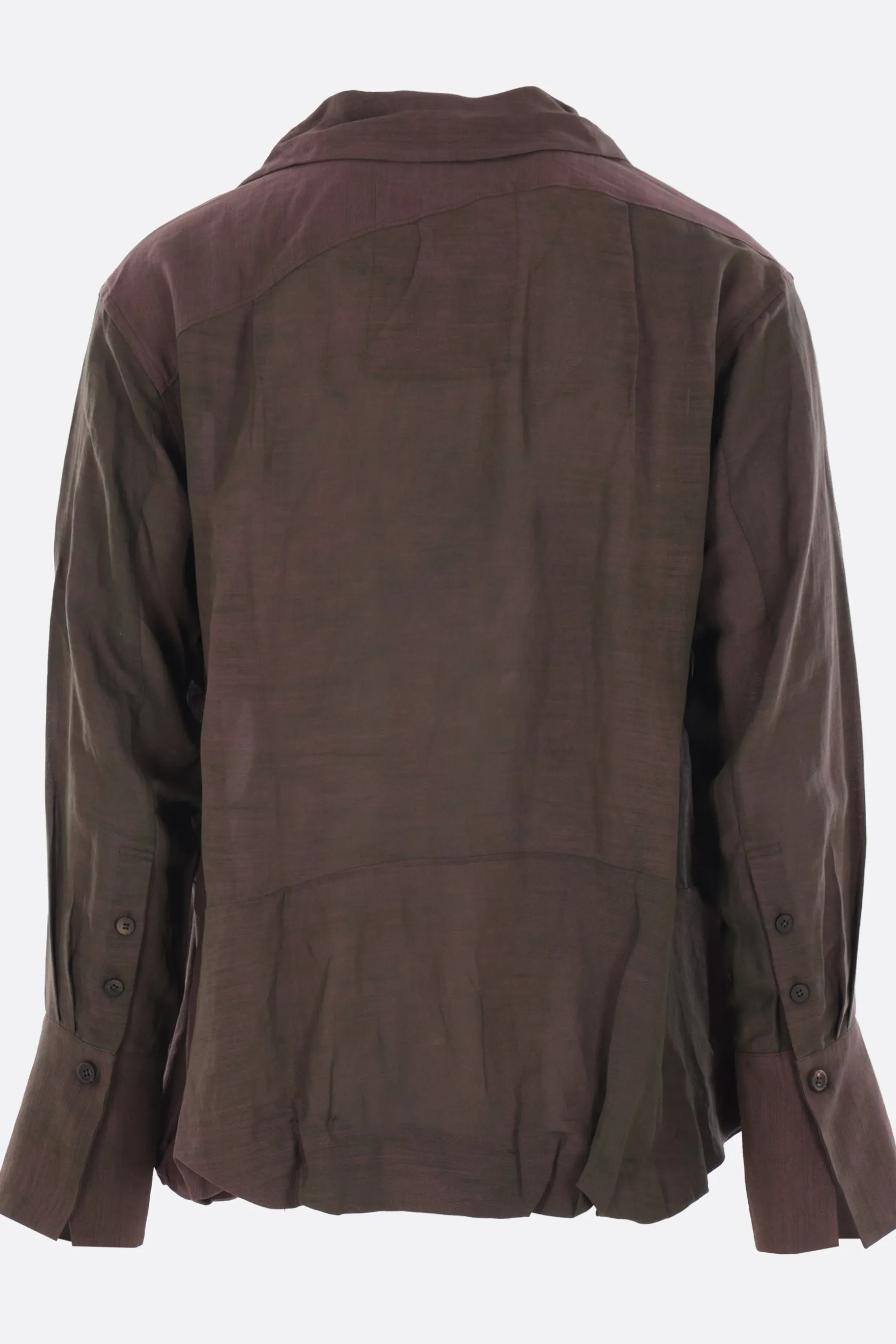Topwear>ZIGGY CHEN camicia doppiopetto in misto cotone e ramie Multicolor
