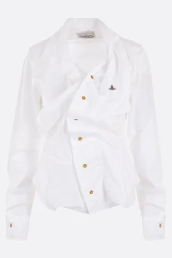 Topwear>VIVIENNE WESTWOOD camicia Drunken in cotone Bianco