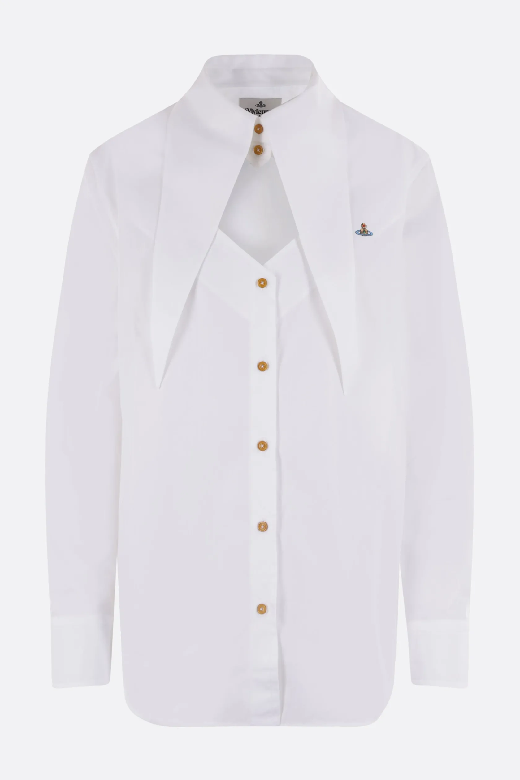 Topwear>VIVIENNE WESTWOOD camicia Heart in popeline rigenerativo Bianco