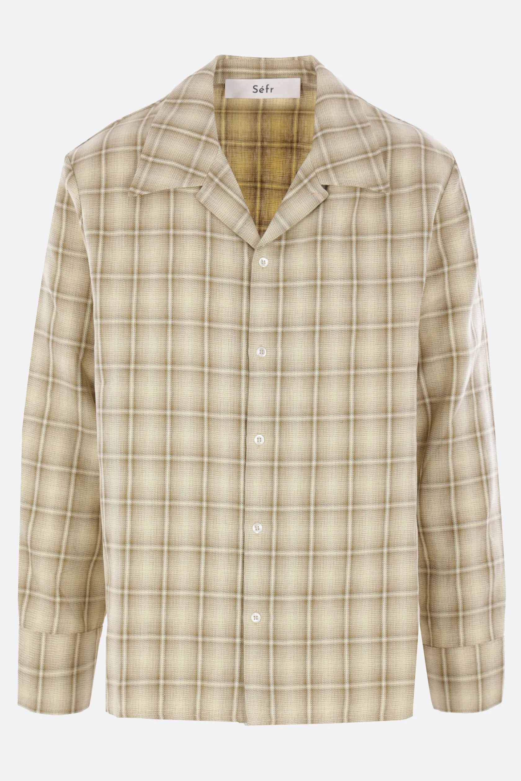 Topwear>SÉFR camicia Ignacio in cotone e lino check Giallo