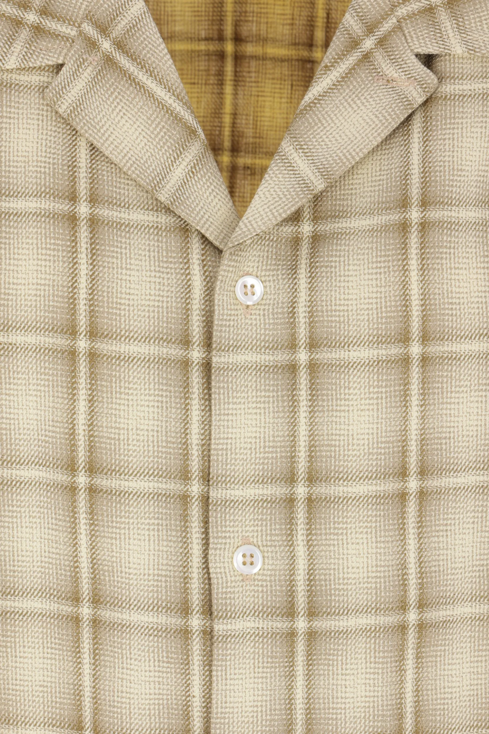 Topwear>SÉFR camicia Ignacio in cotone e lino check Giallo
