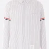 Topwear>THOM BROWNE camicia in cotone Madras Grigio