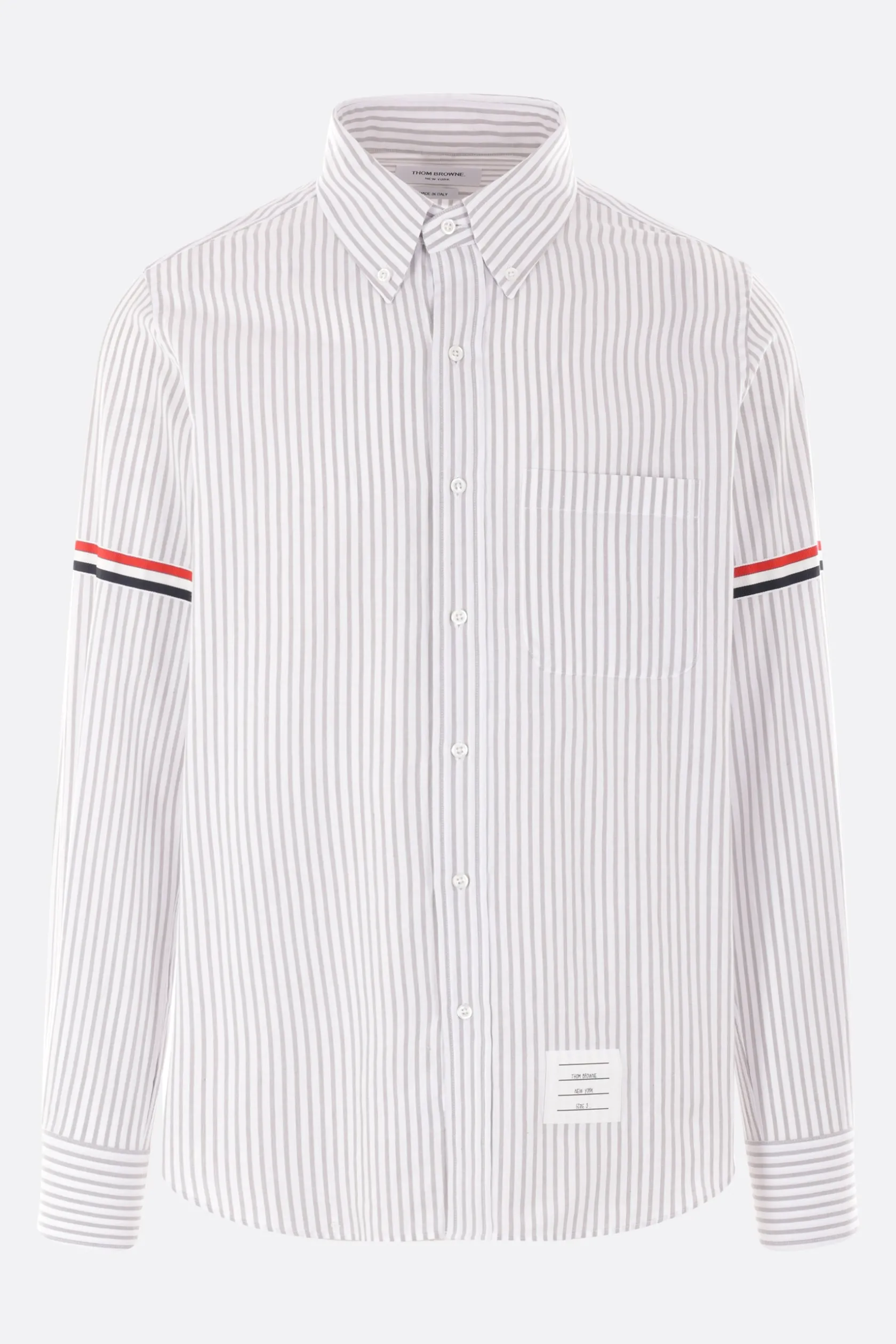 Topwear>THOM BROWNE camicia in cotone Madras Grigio
