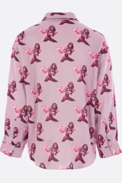 Topwear>ACNE STUDIOS camicia in lino stampato Rosa