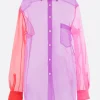 Topwear>COMME DES GARÇONS camicia in organza color-block Multicolor