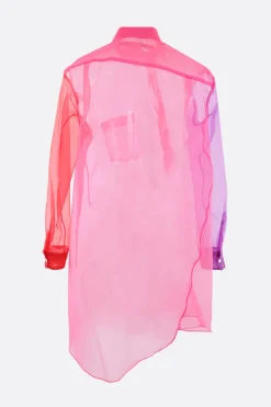 Topwear>COMME DES GARÇONS camicia in organza color-block Multicolor
