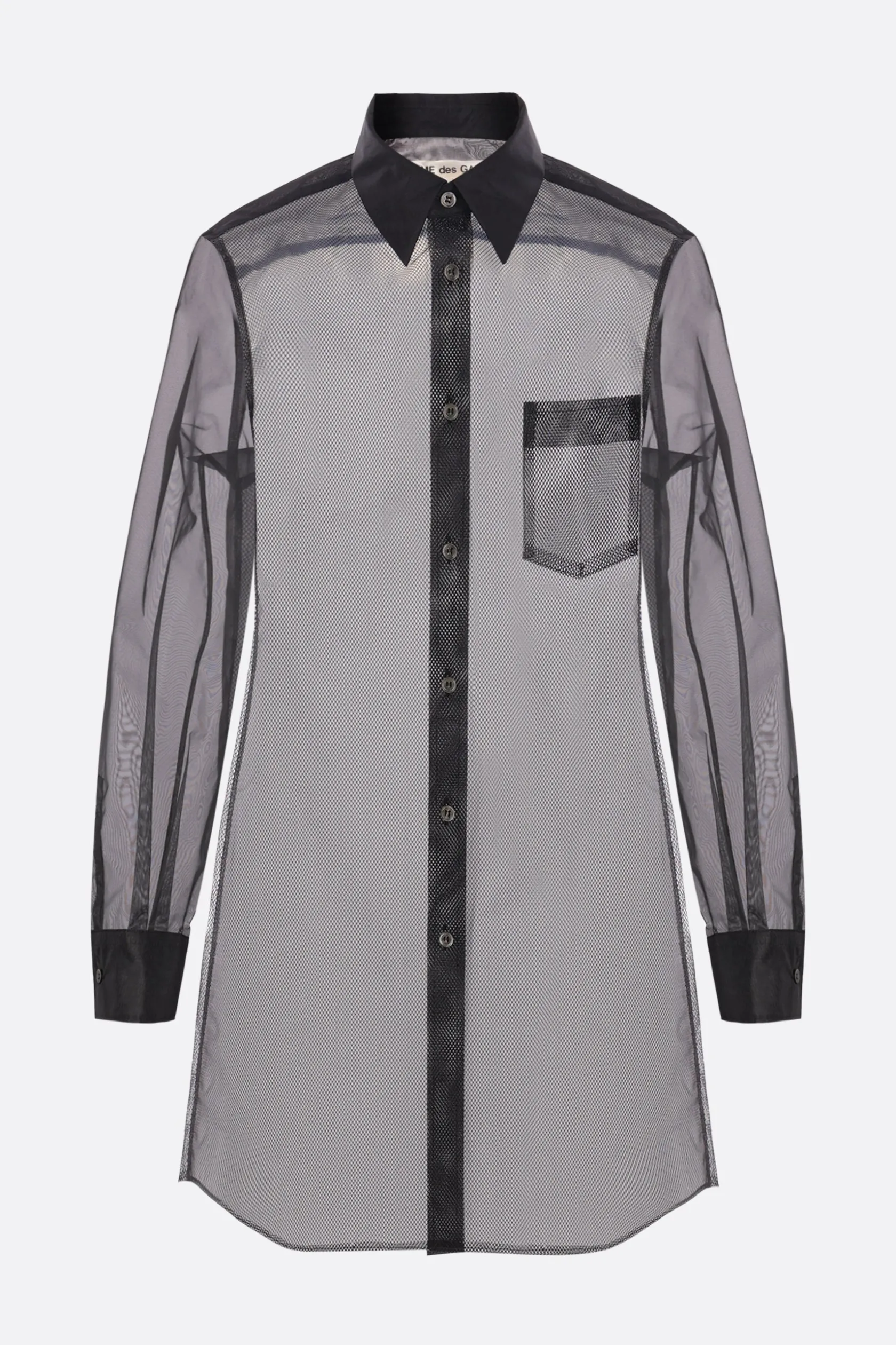 Topwear>COMME DES GARÇONS camicia in organza e rete Nero