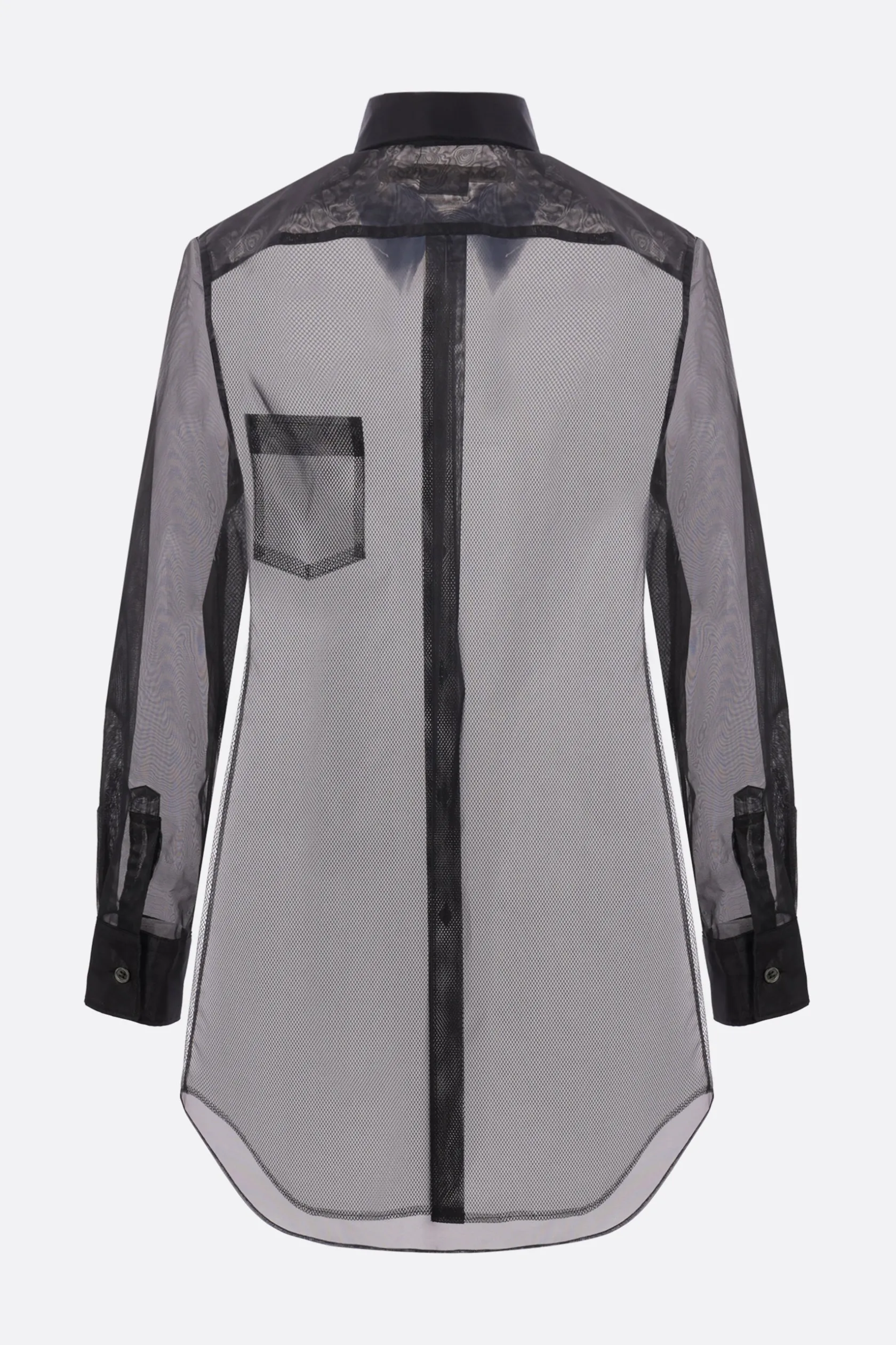 Topwear>COMME DES GARÇONS camicia in organza e rete Nero