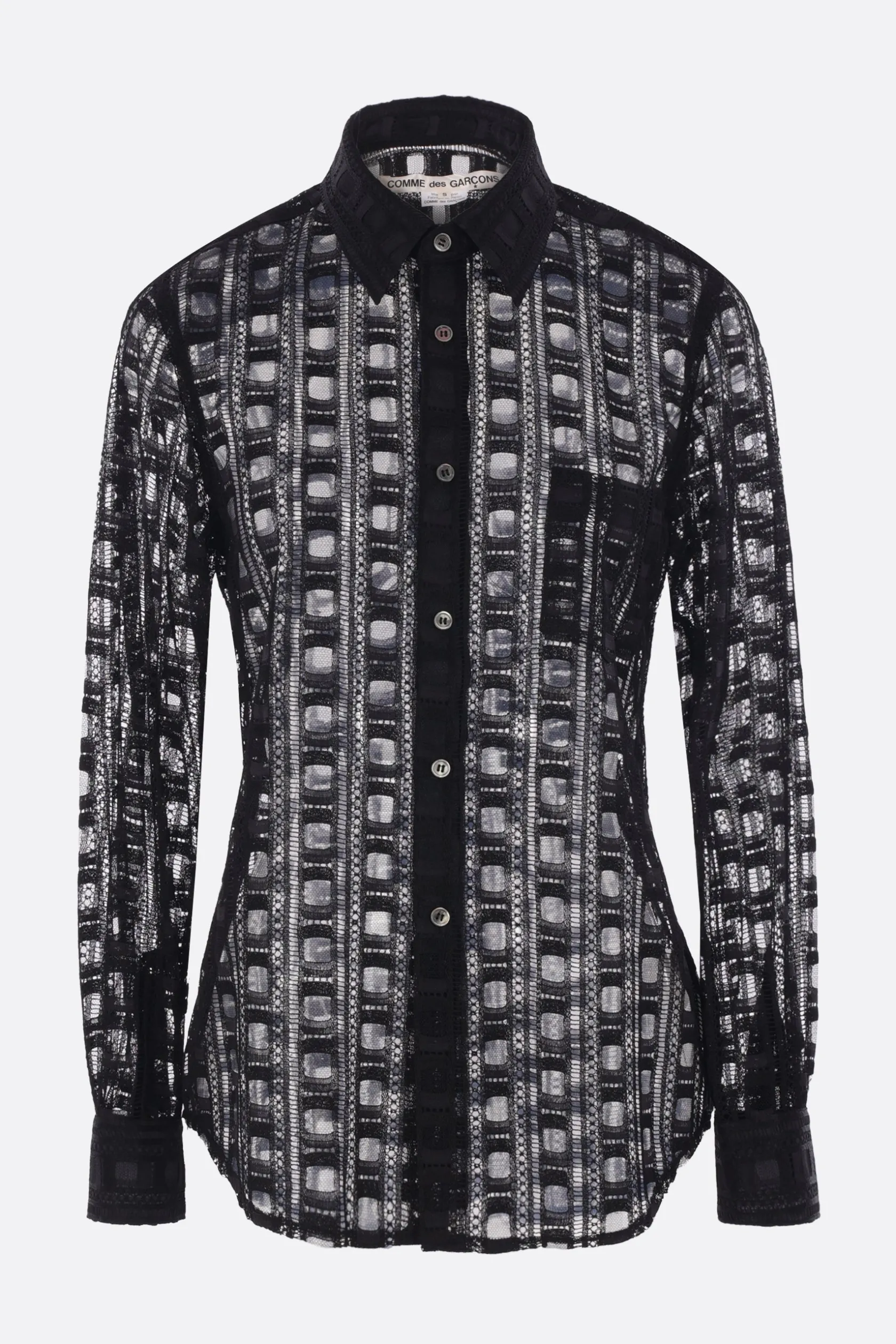 Topwear>COMME DES GARÇONS camicia in pizzo Nero