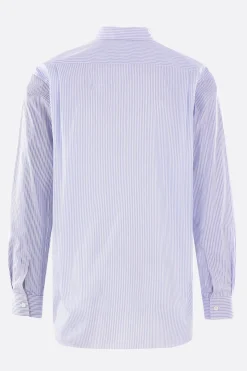 Topwear>COMME DES GARÇONS SHIRT camicia in popeline a righe patchwork Blu