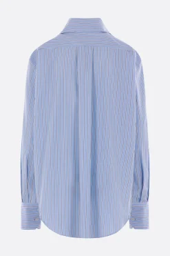 Topwear>PLAN C camicia in popeline a righe Blu